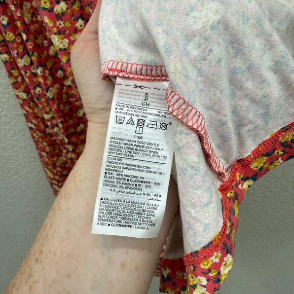 Old Navy Coral Floral Sleeveless Knit Swing Tank Dress Womens size Small NEW - Picture 4 of 8